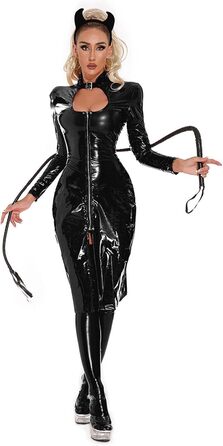 Жіноча нічна сорочка-сукня з мереживом, сексуальний комплект нижньої білизни з глибоким V-подібним вирізом, комплект преміум-якості, чорний колір, розмір M