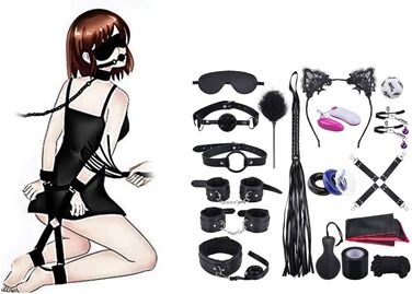 Набір для БДСМ-ігор Qoosea 18 шт. з наручниками та маскою для пар, фетиш-іграшки для дорослих