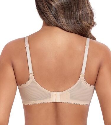 Жіночий бюстгальтер DotVol з прозорої сітки, мереживний балконет, без пуш-апу, 70E, бежевий