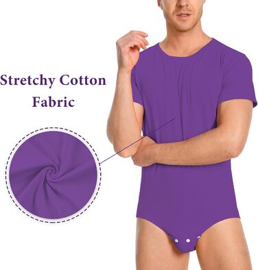 Комбінезон чоловічий Littleforbig з бавовни – вільний крій (фіолетовий, M)