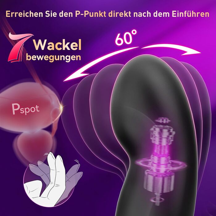 Вібратор для чоловіків з подвійним кільцем для стимуляції простати, анальний плаг у вигляді діаманта, вібратори для чоловіків, сексуальні іграшки, 7 режимів, дистанційне керування