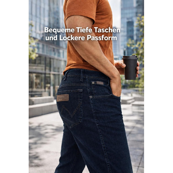 Чоловічі стрейч-джинси Wrangler Texas Regular Fit Authentic Straight, Blue Black (W40/L32)