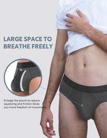 Чоловічі труси DAVID ARCHY (4 шт.) з бамбукової віскози, XL, сірі