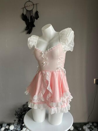 Костюм для косплею SNOMYRS: Французька служниця, сексуальний набір нижньої білизни, костюм для Хелловіну, babydoll