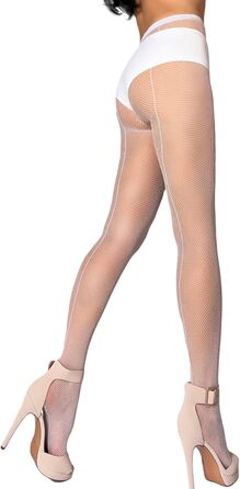 Чулки мереживні з силіконовою стрічкою на спинці, до колін, M-L, білі (MILA MARUTTI)