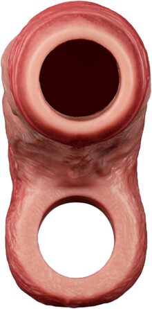 Реалістична секс-іграшка для чоловіків: пеніс-манжета з текстурою вен, шкіряного кольору, з кільцем для яєчок, для уповільнення еякуляції