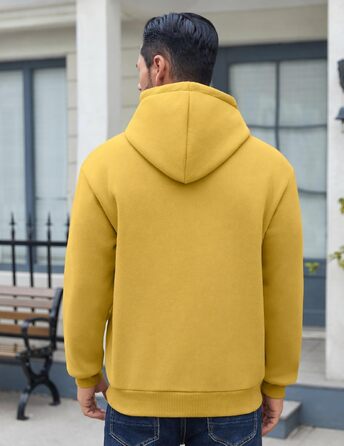Чоловіче худі COOFANDY з капюшоном, теплий флісовий світшот (Жовтий, XXL)