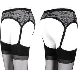 TONZN Шкарпетки жіночі, мереживні, 2 пари (червоні та чорні, універсальний розмір)