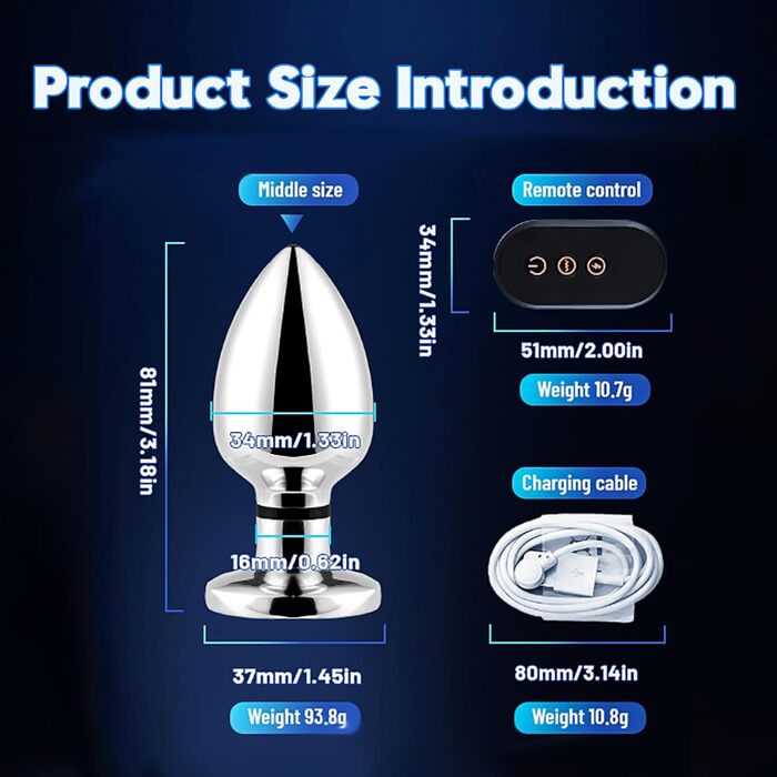 Електромасажер для простати з нержавіючої сталі TDLPlus з 6 режимами електрошоку та 10 вібраційними режимами. Іграшка для чоловіків, жінок та пар.