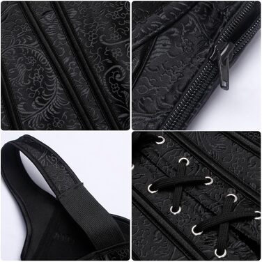 Жіночий готичний корсет-топ Kimring з жакардової тканини, чорний