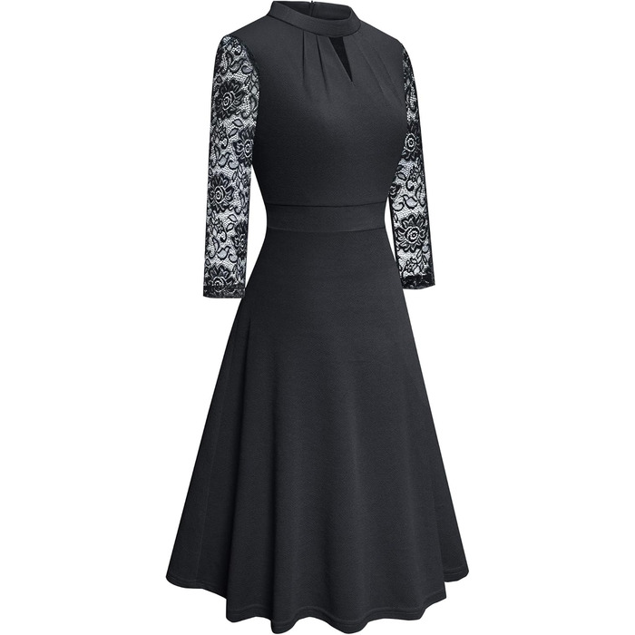 Сукня вечірня HOMEYEE A234 чорна, мереживна, годе з вирізами