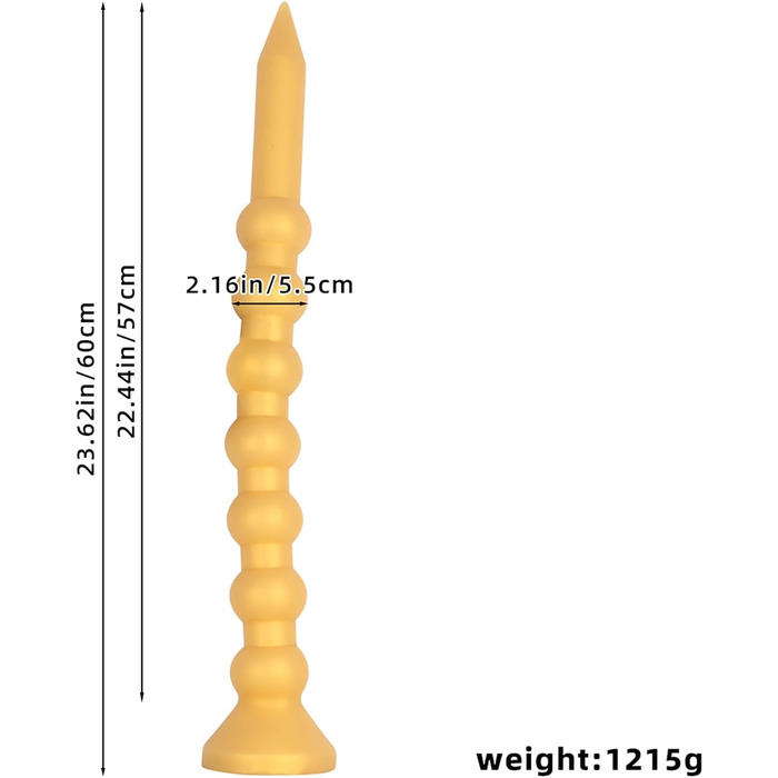 Анальний дилататор Cafurey 60 см з 7 кульками, м'який силікон, для жінок та чоловіків (золотий)