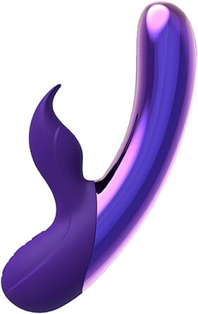 Вібратор Rabbit Silikon Dildo з 10 режимами вібрації, LED-підсвічуванням для стимуляції клітора та G-точки, для жінок, фіолетовий