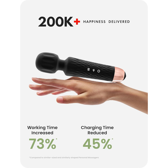 Масажер JOYANY – 3 години роботи від акумулятора, тихий потужний мотор, водонепроникний, функція пам'яті, 20 режимів вібрації, 8 швидкостей – набір силіконових вібруючих масажерів для розслаблення м'язів (фіолетовий, чорний)