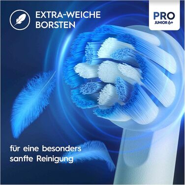 Електрична зубна щітка для дітей Oral-B Pro Junior, фіолетова, 3 режими чищення, м'яка щетина, для дітей від 6 років, з 1 насадкою