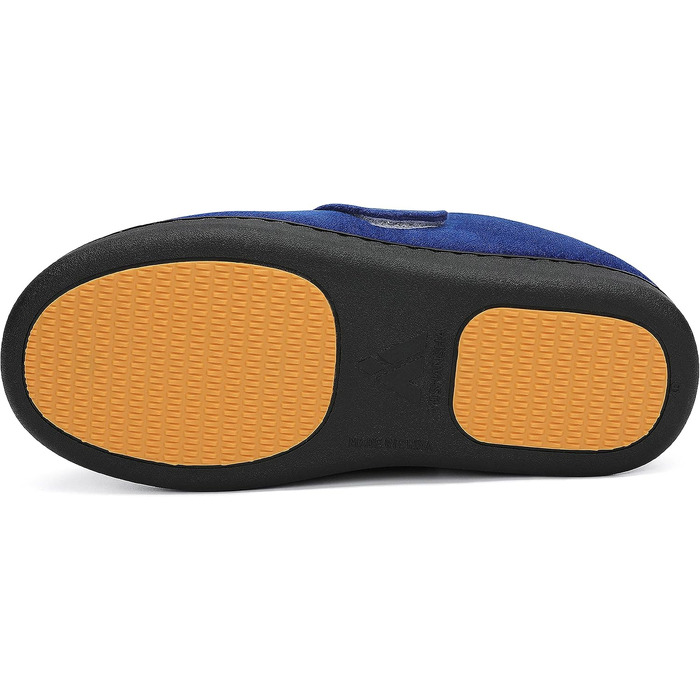 Чоловічі зимові теплі капці Mishansha з ефектом пам'яті (Memory Foam), плюшеві домашні тапочки, темно-сині, розмір 42 EU