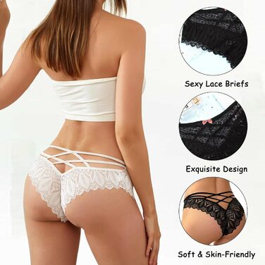 Сет трусиків Shaine 5шт. Танга з мережива для жінок. Зручні, дихаючі, сексуальні трусики-сліпи. Розміри S-XL