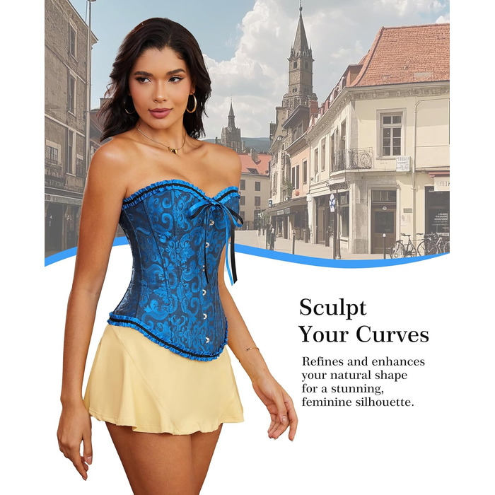 Корсет для жінок - бюстєль-корсет, корсаж зі шнурівкою, талія, спідня білизна - чорний - розмір S