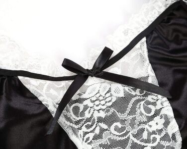 Костюм горничної для косплею: чорне мереживне плаття, сексуальна нічна сорочка, комплект нижньої білизни