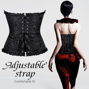 Корсет-топ для повних грудей, чорний: готичний корсет, бюстєль, бодішейпер M-L