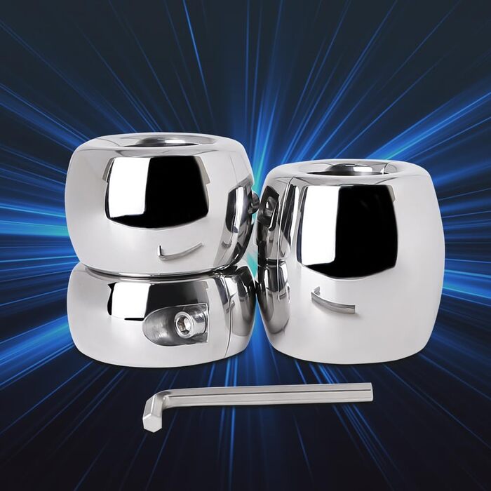 Набір еротичних аксесуарів для чоловіків (3 шт.): кільця для яєчок, стример для статевого члена, металевий стример для яєчок