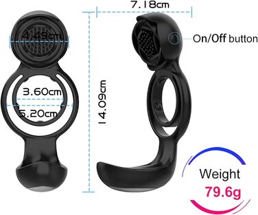 Вібраційний кільце для статевого члена TOUNID з 12 режимами вібрації, пультом дистанційного керування. Еротична іграшка для чоловіків, масажер яєчок, кок-кільце. Електрична іграшка для чоловіків, самостійна мастурбація (чорний)