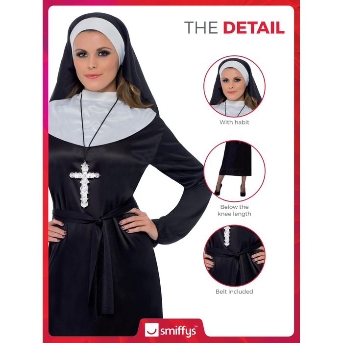 Костюм черниці Smiffys BR20423XS для жінок, розмір L