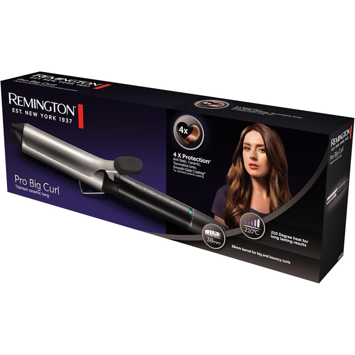 Плока щипці для завивки волосся Remington Pro Soft Curl CI6525, кераміко-турмалінове покриття, діаметр 25 мм, LCD-дисплей, 130-220°C