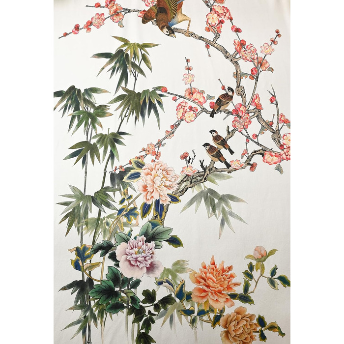 Шовковий халат-кімоно Ledamon для жінок, 100% шовк, довгий, квітковий дизайн, нічний халат (універсальний розмір, слонова кістка)