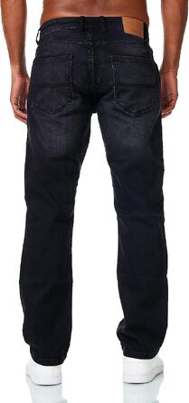 Чоловічі джинси JEEL Relax-Fit прямого крою Basic Washed, чорні (32W / 38L)