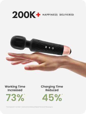 Масажер JOYANY – 3 години роботи від акумулятора, тихий потужний мотор, водонепроникний, функція пам'яті, 20 режимів вібрації, 8 швидкостей – набір силіконових вібруючих масажерів для розслаблення м'язів (фіолетовий, чорний)