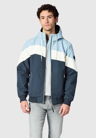 Чоловіча легка демісезонна куртка Ragwear Stewie Block: водонепроникна та дихаюча з капюшоном, Dusty Blue, розмір S-4 (M)