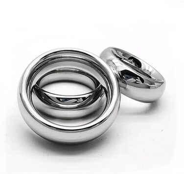 Сталевий кільце для пеніса з фіксатором яєчок, сталевий кільце для пеніса, кільця для пеніса, бондінг, кільце приборкання, інтимна біжутерія, секс-іграшки для чоловіків, затримка еякуляції, 3 розміри (40+45+50 мм)