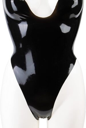 Корсет з латексу Rubberfashion для жінок, чорний, 0.4 мм, XL (відкритий крок, низька талія)