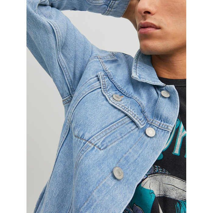 Чоловіча джинсова куртка JACK & JONES, синя (розмір M)