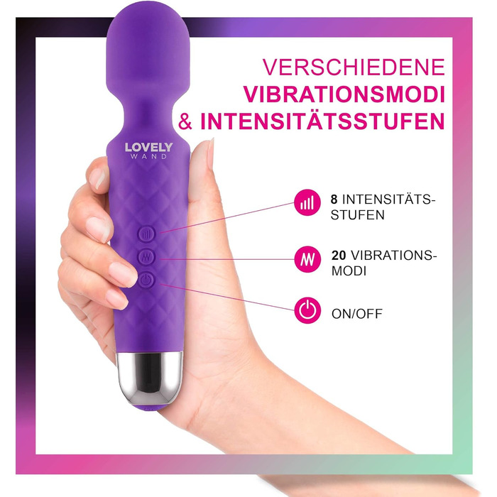 Вібратор для жінок Lovely Wand Violett - 20 режимів, акумулятор, водонепроникний