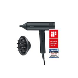 Іонний фен для волосся Severin HT 0172 S-Style, 2000 Вт, з дифузором та концентратором, антифриз-ефект, 3 режими температури та потужності, чорний матовий