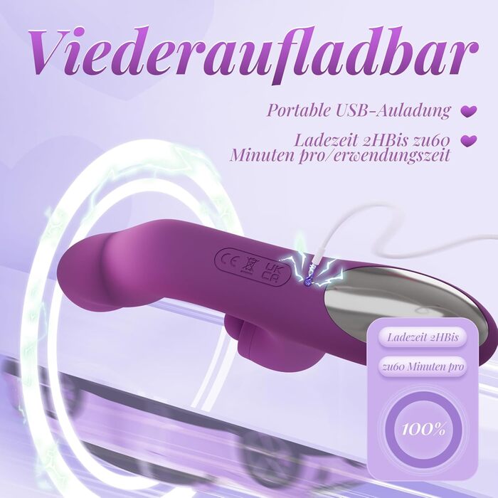 Вібратор для жінок: набір для клітора, сексуальна іграшка з нагріванням, 10 режимів вібрації, стимулятор для пар, фіолетовий