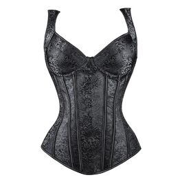 Жіночий готичний корсет-топ Kimring з жакардової тканини, чорний