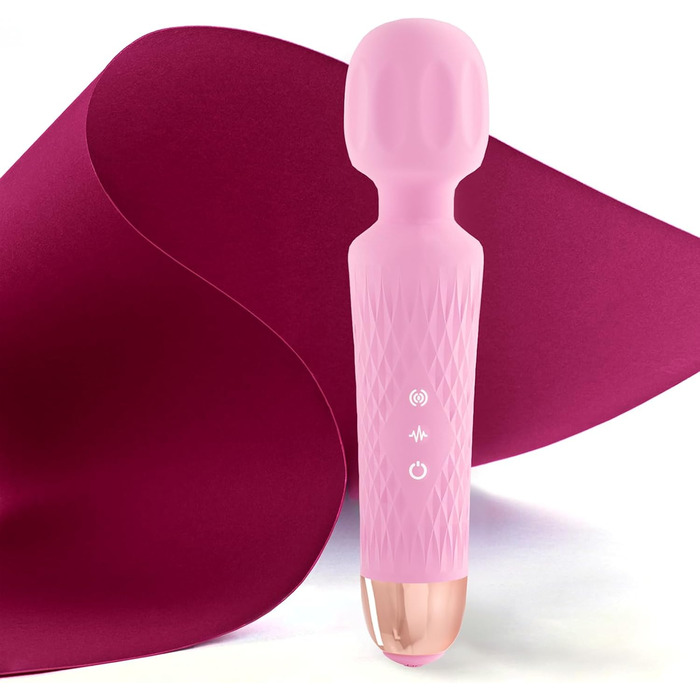 JOYANY Масажер для тіла – 3 години роботи від акумулятора, тихий та потужний мотор, водонепроникний, функція пам'яті, 20 режимів вібрації, 8 швидкостей – набір силіконових вібраторів для розслаблення м'язів (фіолетовий, рожевий)