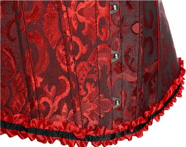 Корсет жіночий Miss Moly вінтажний, повний бюст, класичні кольори, мереживо, бант, з принтом G-string, темно-червоний