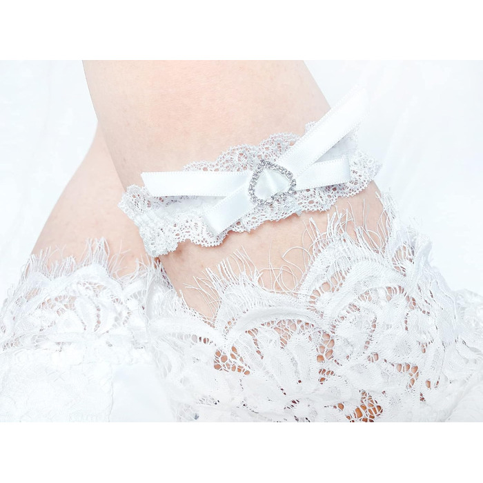 Шкарпетки для нареченої LeJulyeekay, мереживні, набір для весілля, для жінок, аксесуар для вечірки (білий/розкішний сад)