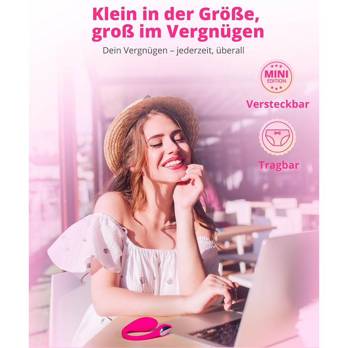 LOVENSE Lush Mini - міні-вібратор з дистанційним керуванням, 10000+ режимів, водонепроникний, для соло та парних ігор, ідеальний у подорожах