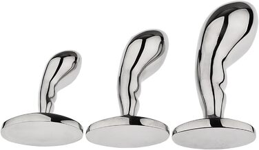 Анальний дildo з нержавіючої сталі з безпечною основою (L) - масажер простати, секс-іграшка для чоловіків та жінок