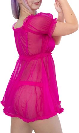 Прозора мереживна сукня-боді LittleForBig для дорослих та дітей, рожева, розмір XXL