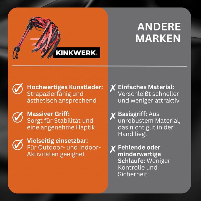 Флогер чорно-червоний (PU) | Штучна шкіра преміум-якість | Міцний хват | Універсальний для BDSM ігор в приміщенні та на вулиці