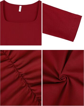 Жіноче обтисле сукня-футболка Missufe, червоне, довгий рукав, базова модель, XS