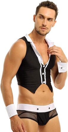 Боксерки чоловічі KHDFYER з принтом служанки, 5 шт. Комплект нижньої білизни з наручниками, чорний, M