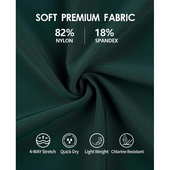 Спортивний купальник Charmo для жінок з животом, цільнокомбінований з блискавкою спереду, з чашками (XL, зелений/бірюзовий)