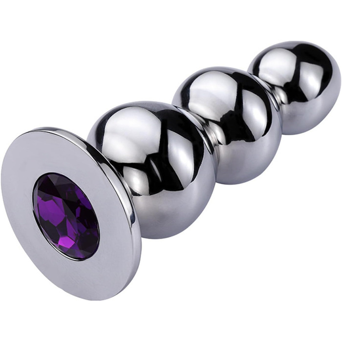 Анальний масажер з металу з діамантами для чоловіків та жінок, анальний дildo, стимулятор G-точки, простати, Dilatatoren, анальні іграшки, срібло (L)